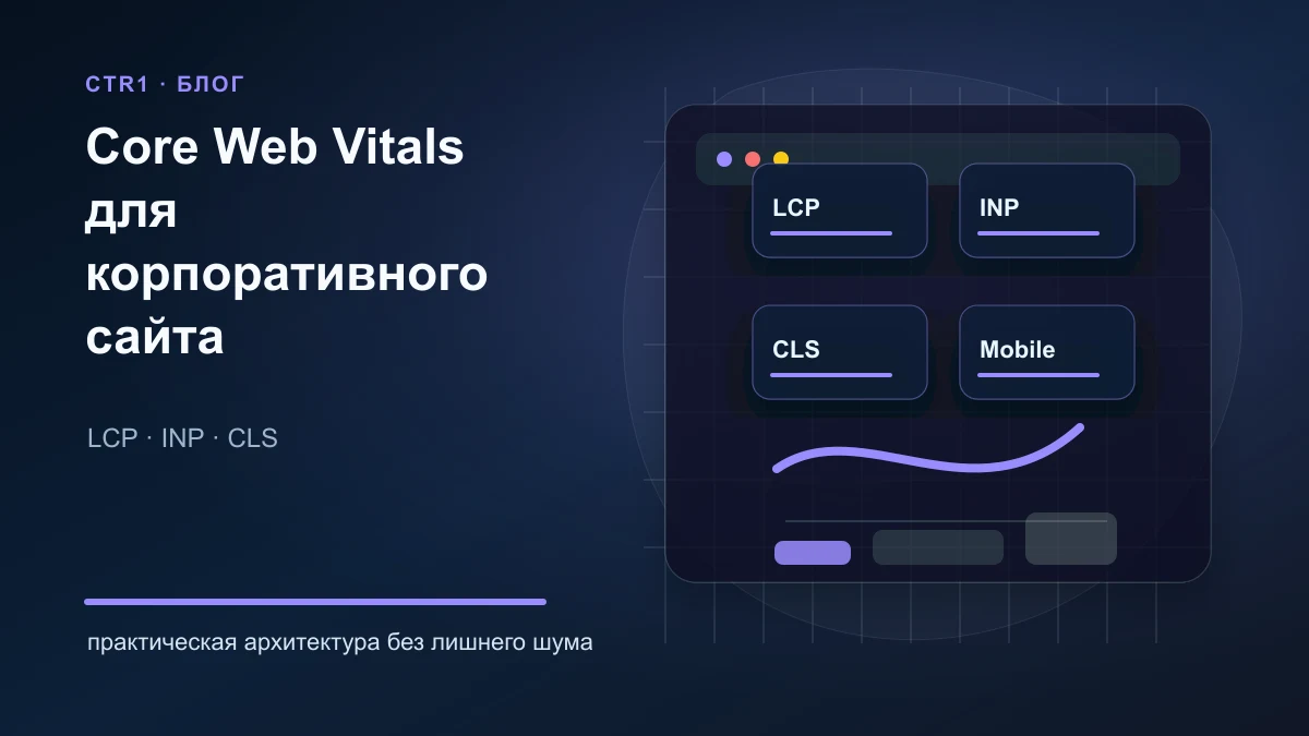 Core Web Vitals для корпоративного сайта: что исправлять