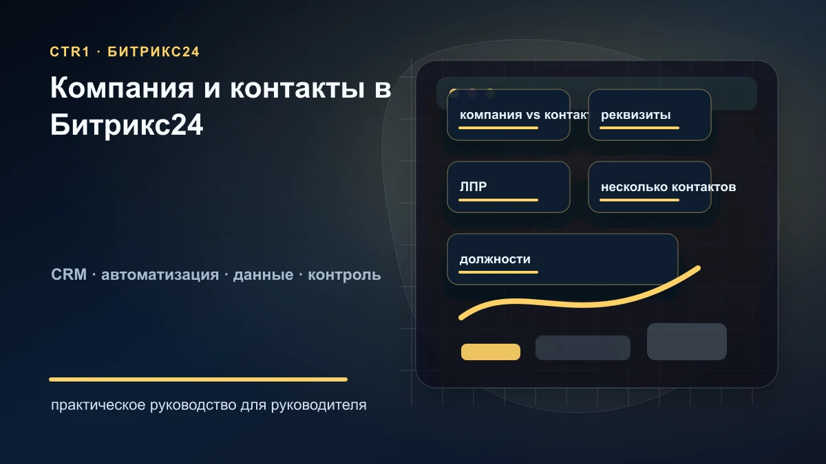Как настроить карточку компании и контакта в Битрикс24 для B2B-продаж