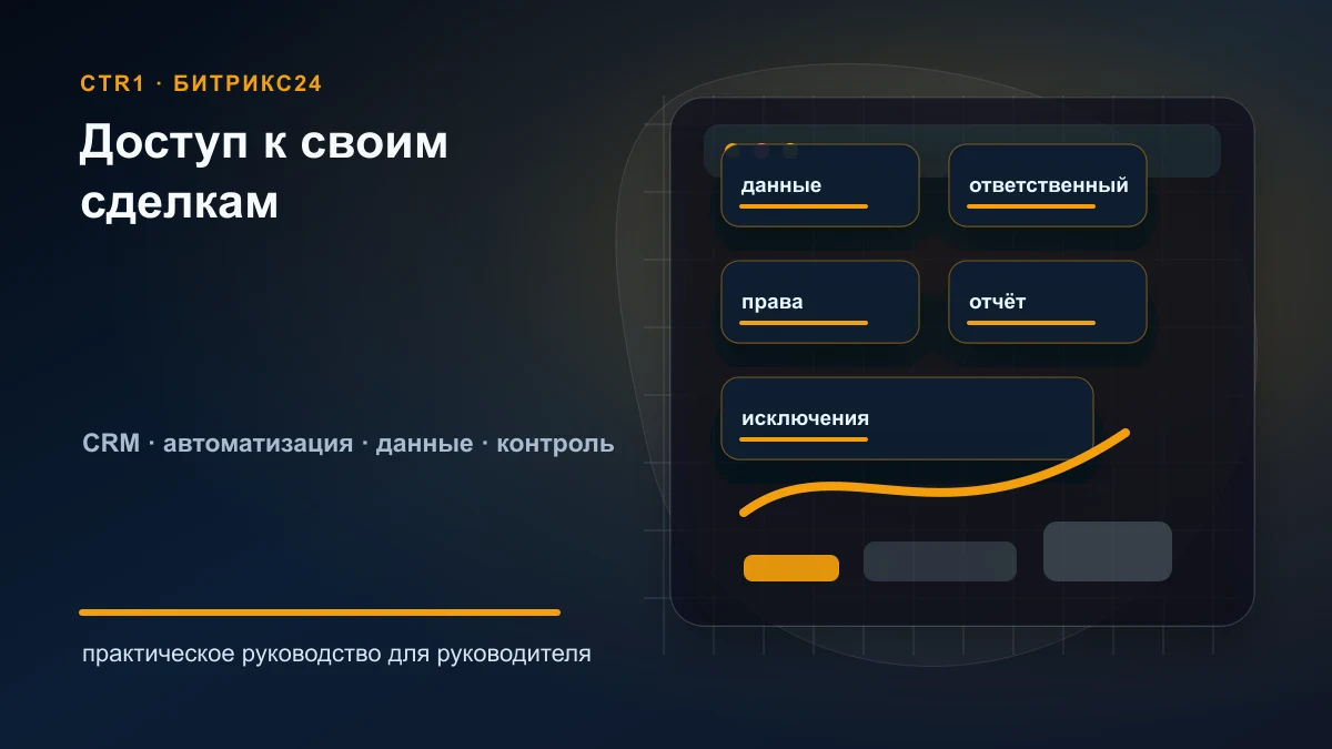Как дать менеджеру доступ только к своим сделкам в Битрикс24
