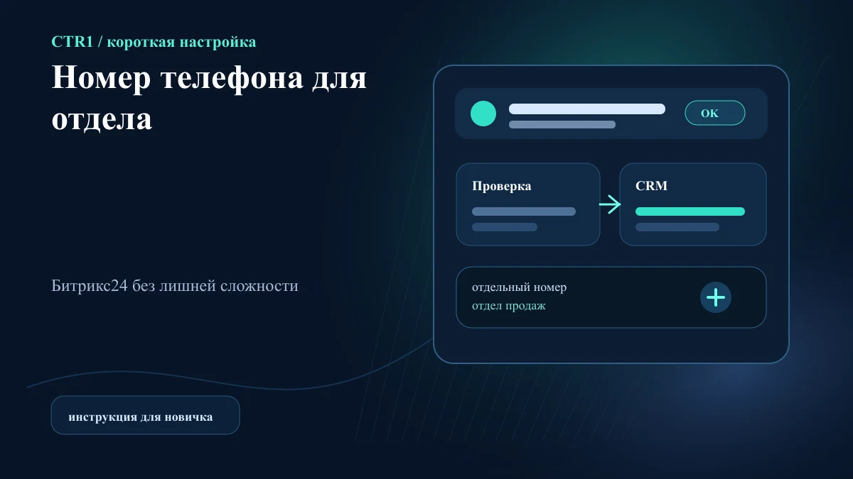 Как настроить отдельный номер телефона для отдела в Битрикс24